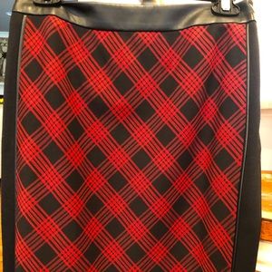 The Limited red/ black plaid skirt